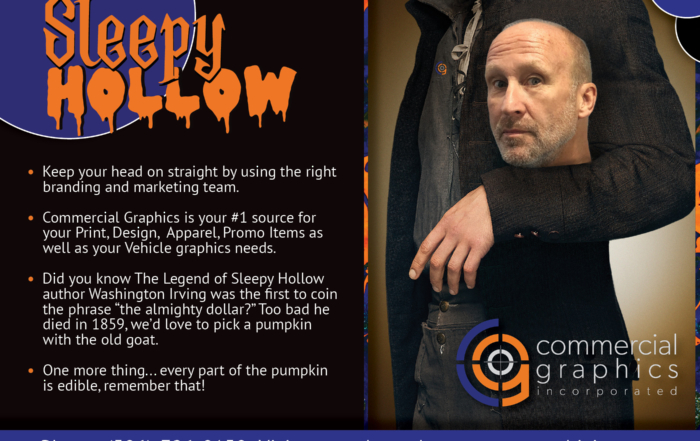 Halloween Themed- Postcard. Commercial Graphics Boss on Sleepy Hollow
