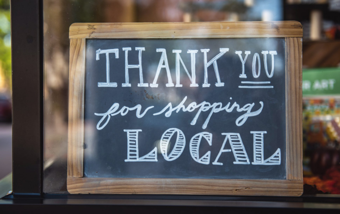 Chalkboard Sign That Says Thank You for Shopping Local