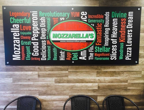 Signage on 6mil 6vc | Mozzarella Pizza