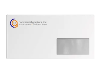 White envelope with custom company logo